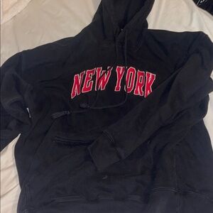 Brandy Melville Black Hoodie with Red Accents
